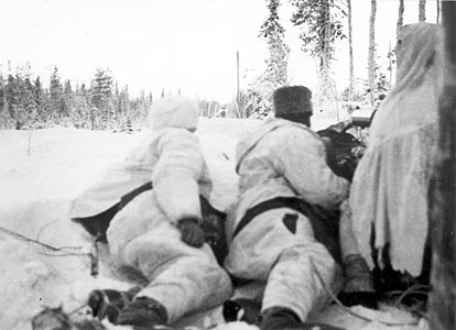 January 1940. Finnish machine-gun on position
