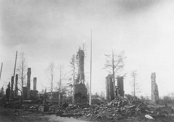 1940. The burned village in the summer of 1940