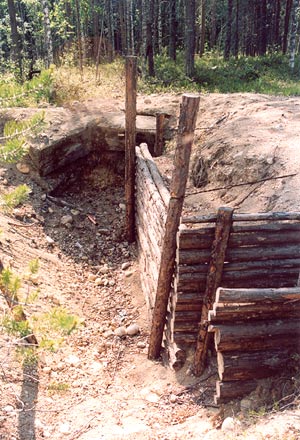 July 2003. Kalevala (Uhtua) district. The restored Finnish lines near the Kis-Kis Lake about 18 km from Kalevala