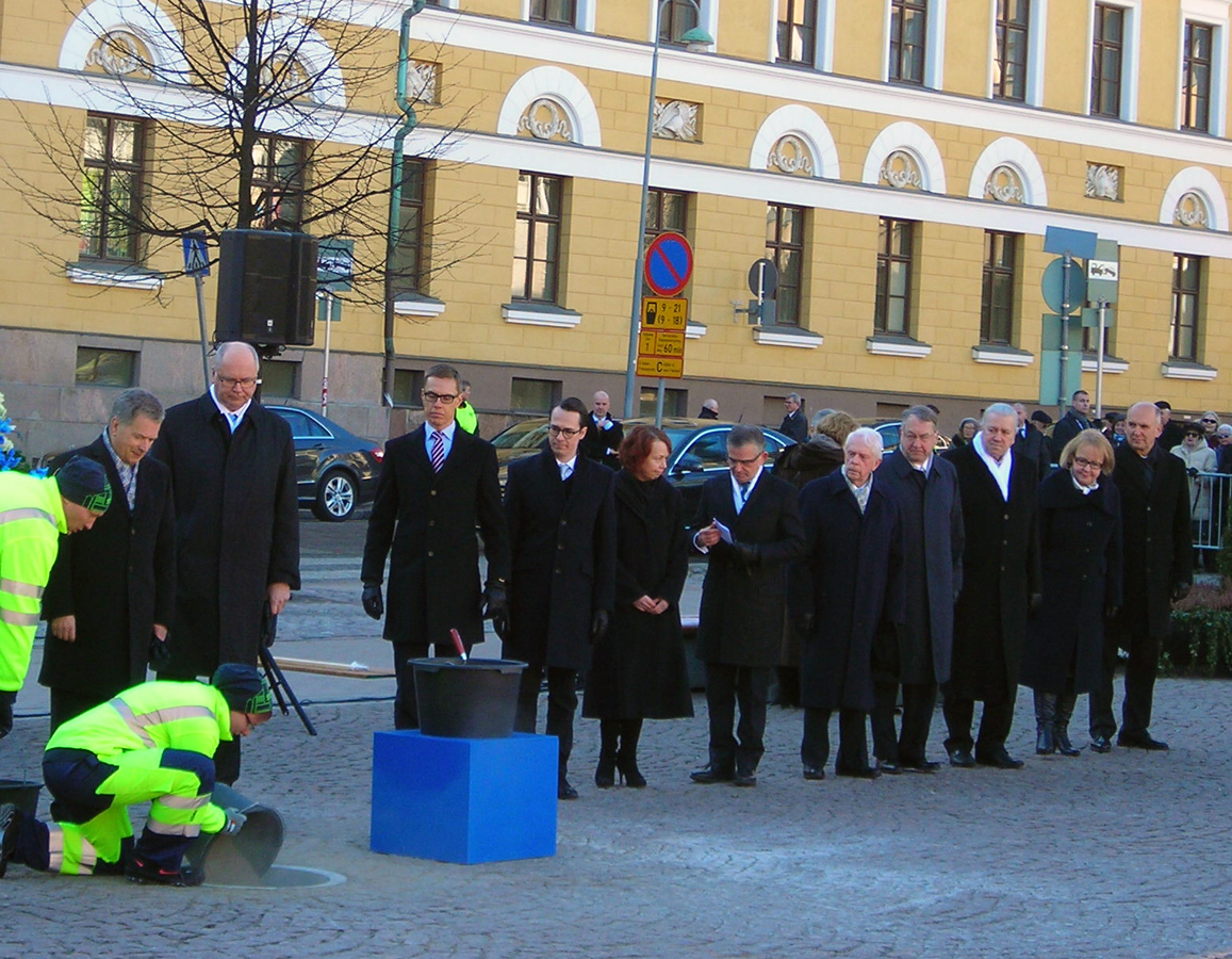 March 13, 2015. Laying the foundation stone of the national memorial to the Winter War