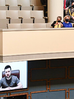 8 апреля 2022 года. Видеовыступление Президента Украины Владимира Зеленского в парламенте Финляндии