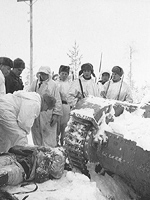 Tammikuu 1940. Tuhottua Puna-armeijan kolonnaa